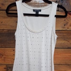 White house black market nude beaded tank top